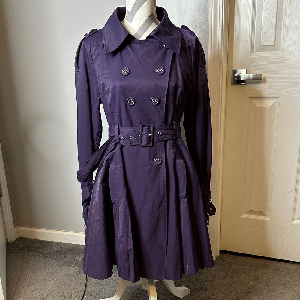 Chic Long Sleeve Purple Trench Coat Dress
